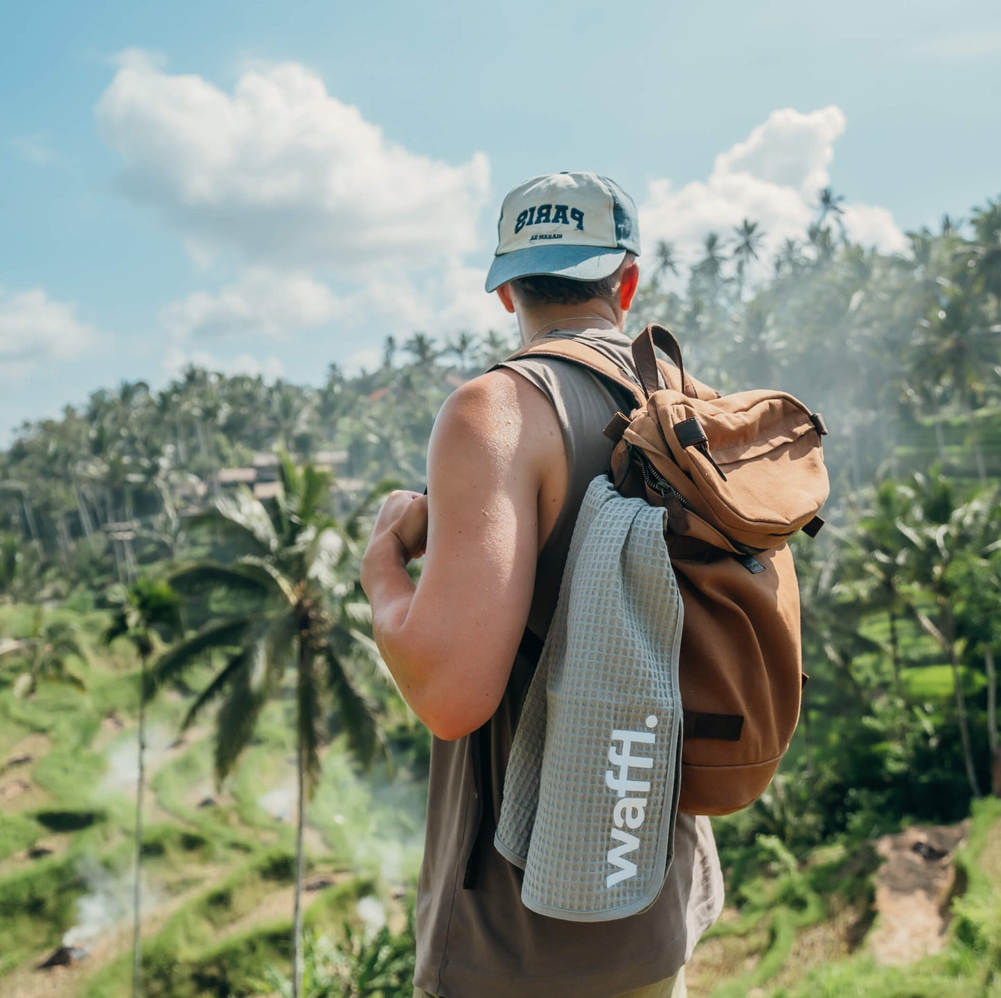 Stone Grey waffl Towel