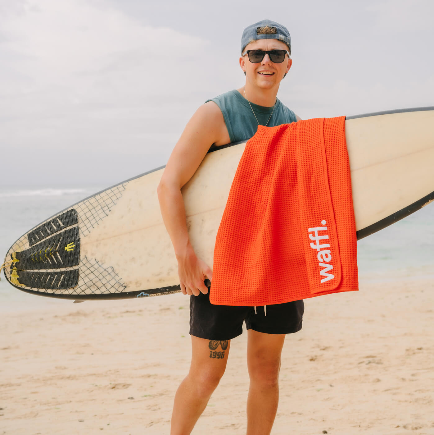 Red waffl Towel
