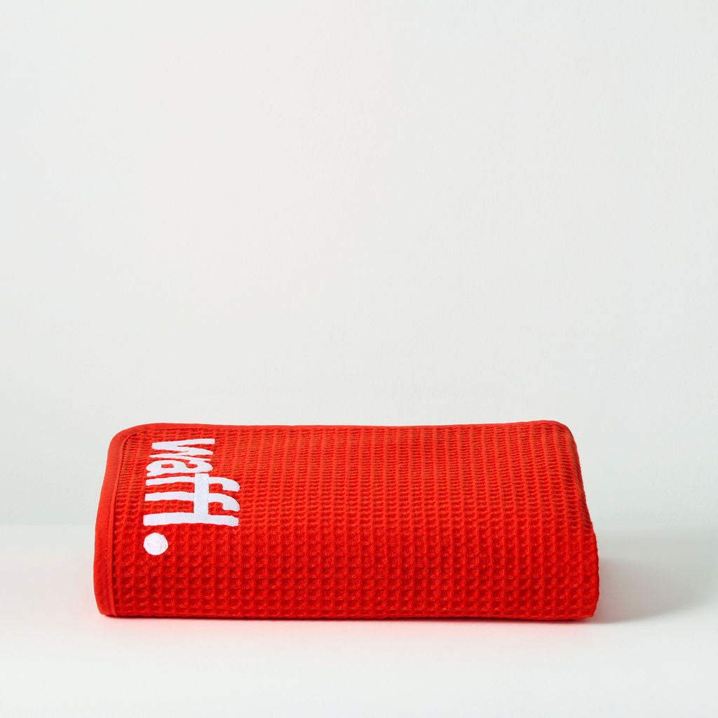 Red waffl Towel