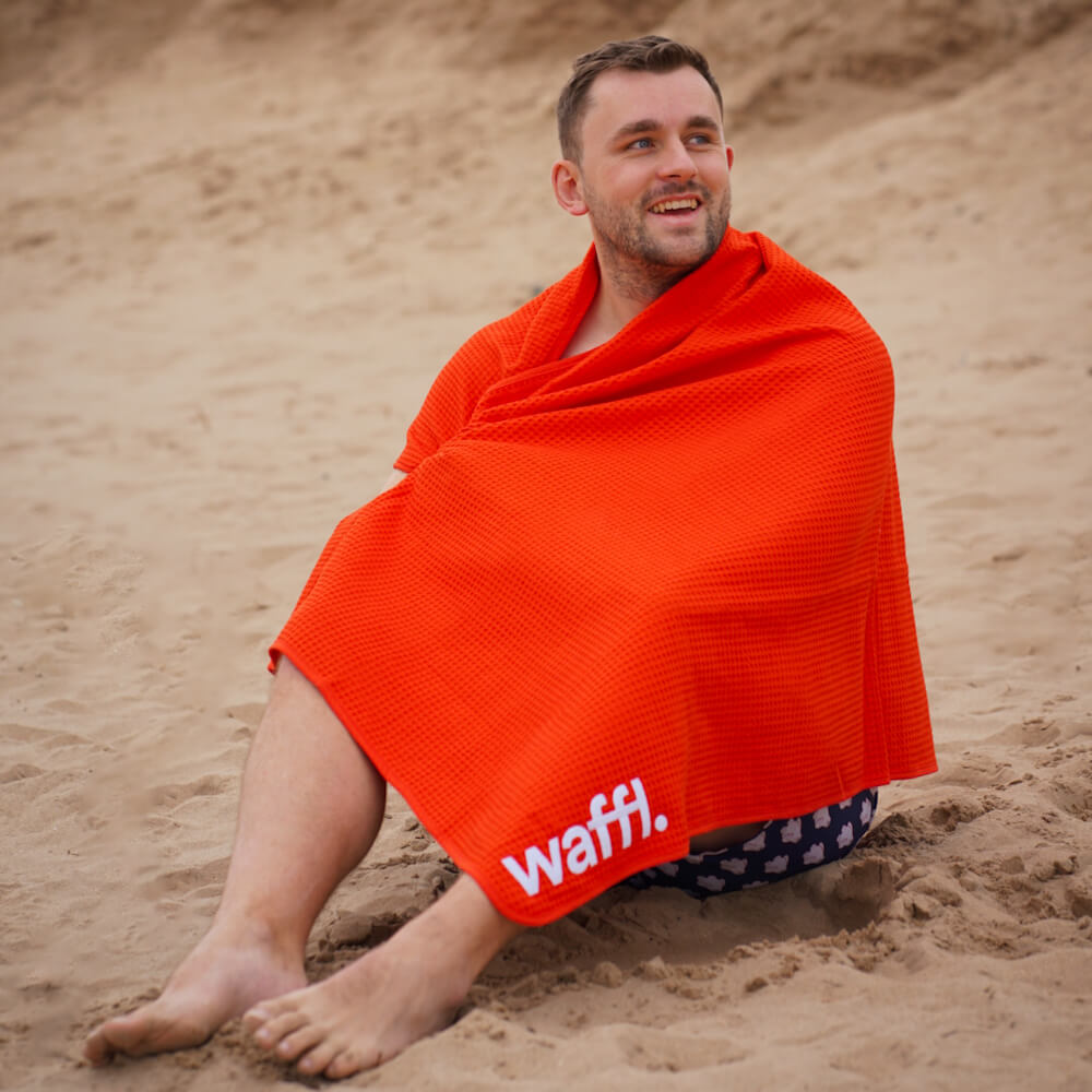 Red waffl Towel