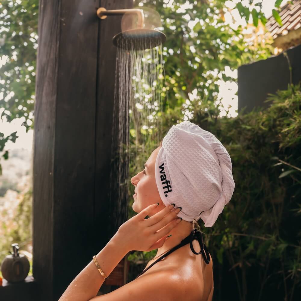 Ice White waffl Hair Wrap