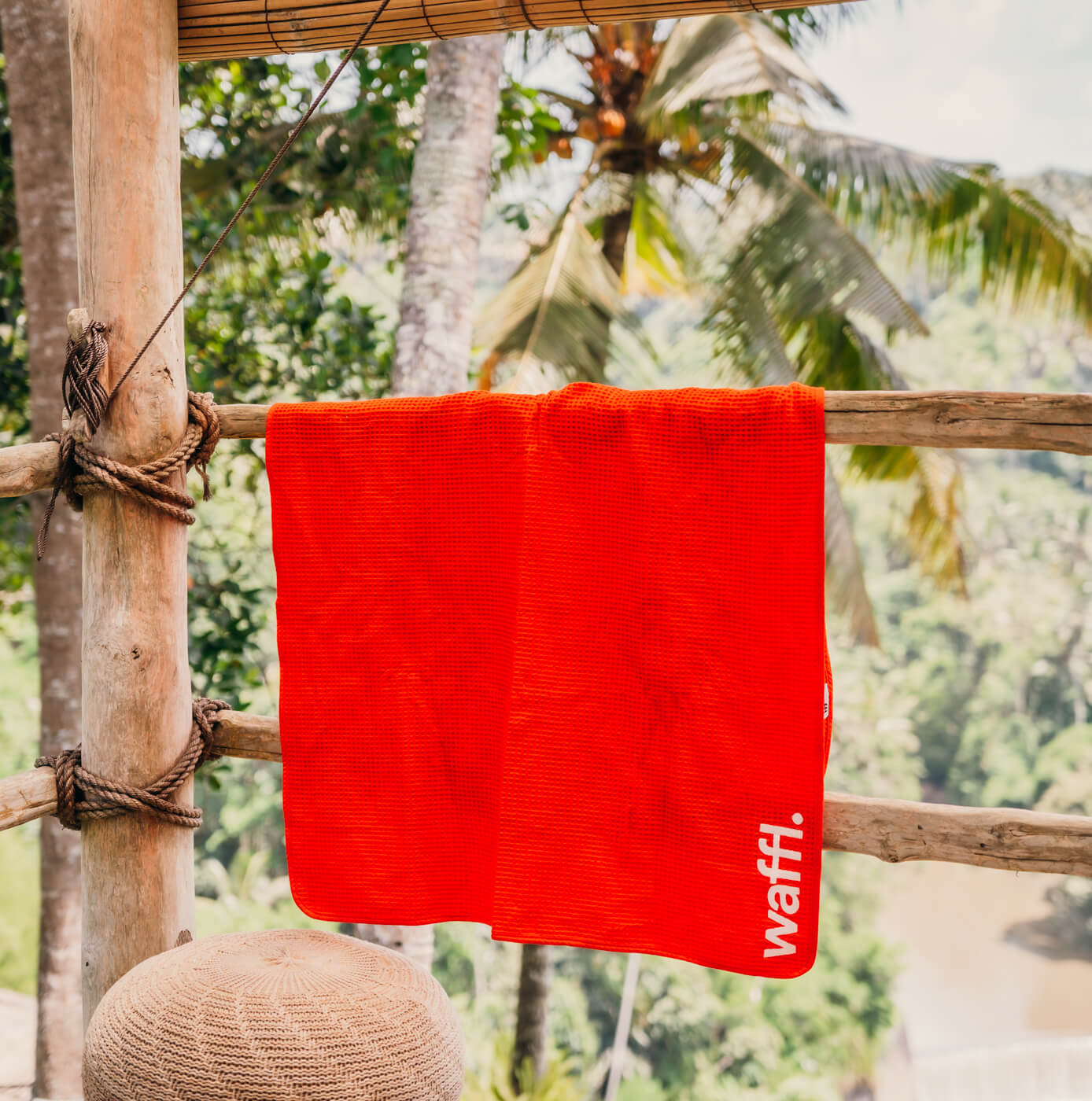 Red waffl Towel