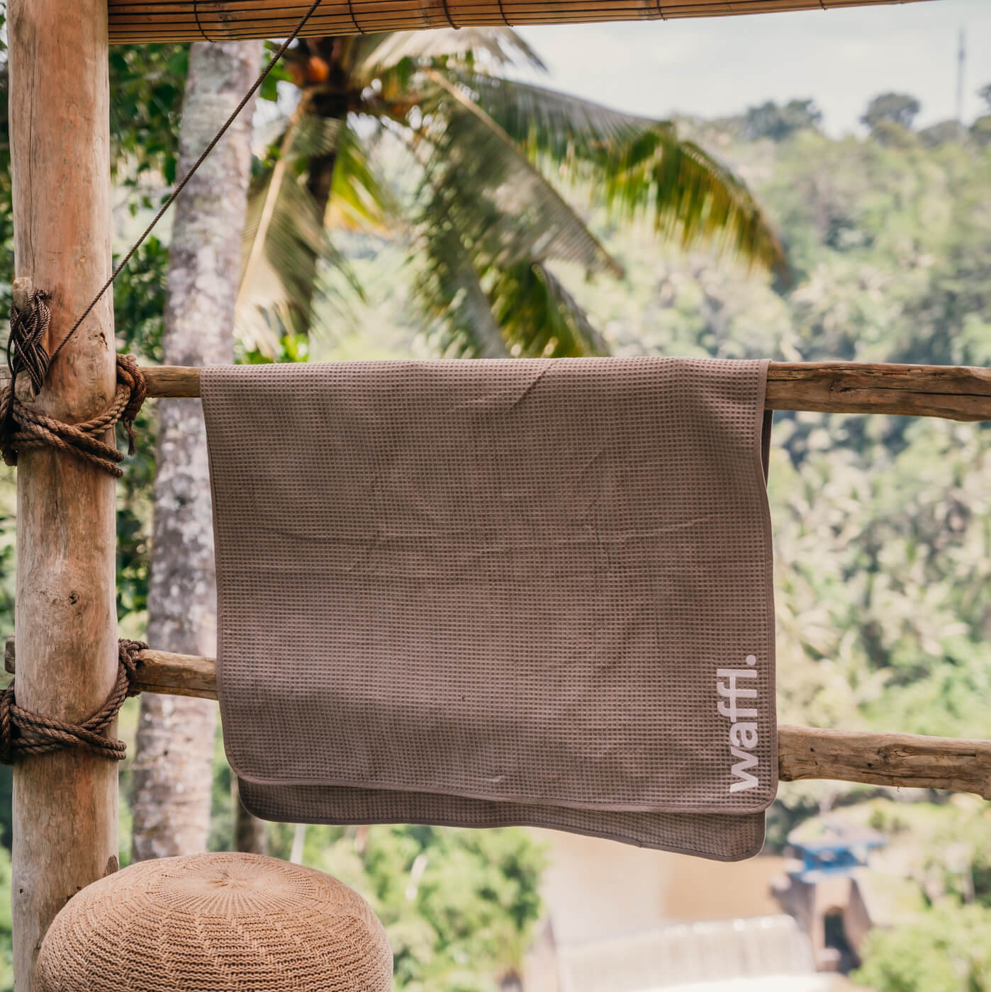 Stone Grey waffl Towel