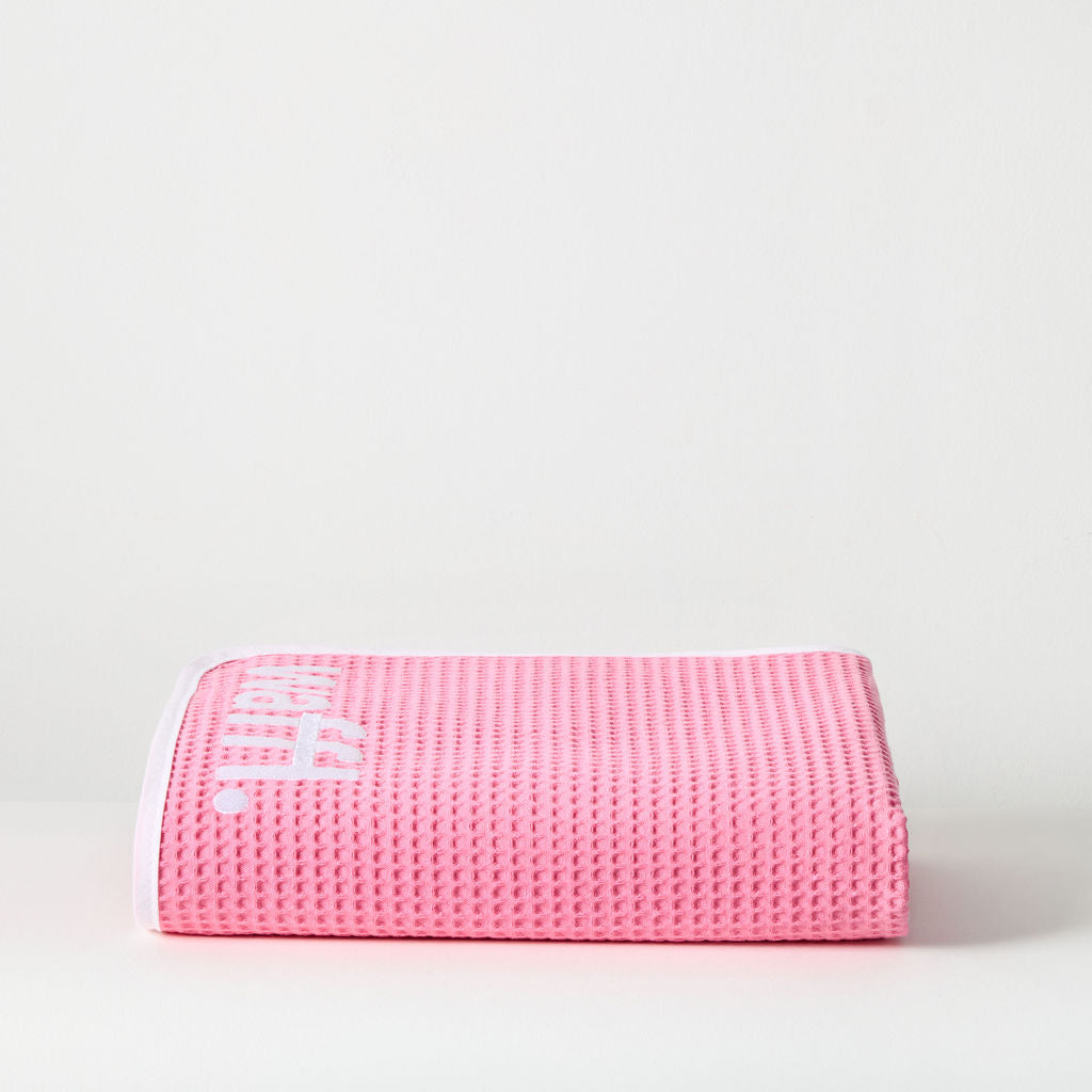 Flamingo Pink waffl Towel