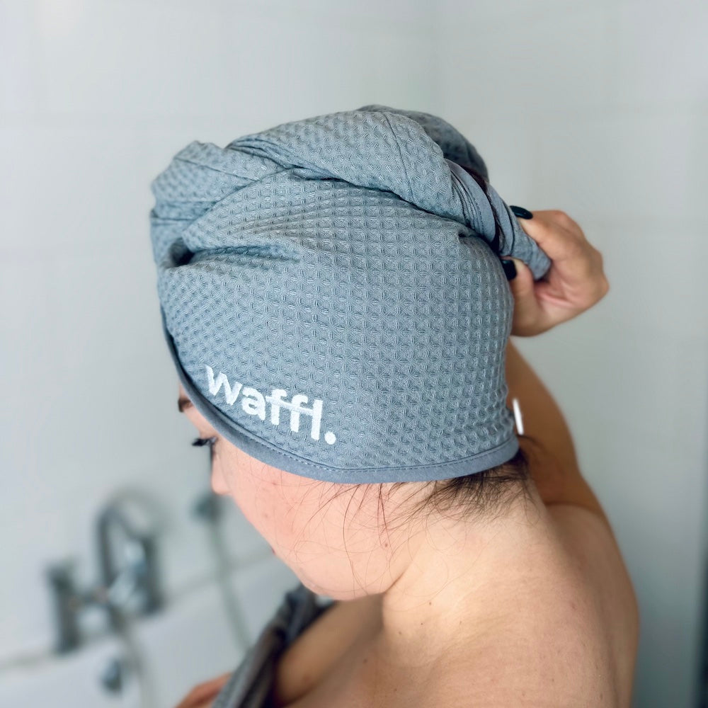 Stone Grey waffl Hair Wrap