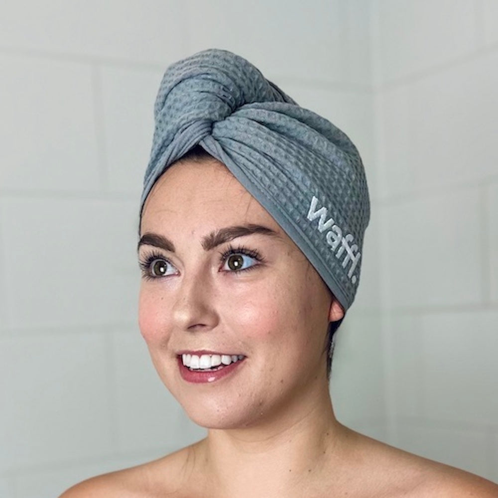 Stone Grey waffl Hair Wrap