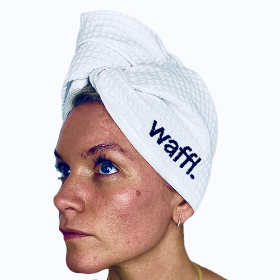 Ice White waffl Hair Wrap